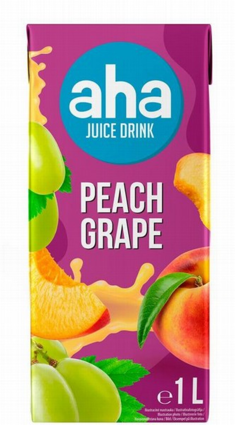 Sulas dzēriens AHA ar persiku-vīnogu garšu  1L, Lietuva(31.07.2026)