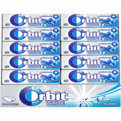 Košļājamā gumija Orbit White Freshmint bez cukura 14g*30gb (03.07.26) ES