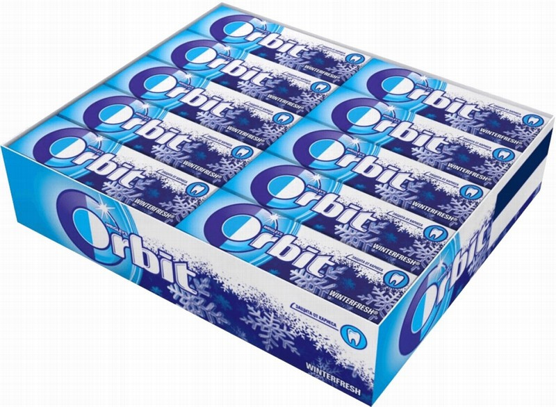 Košļājamā gumija Orbit Winterfresh bez cukura 14g*30gb (19.10.26)Polija