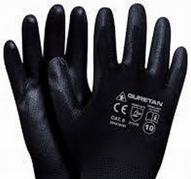 Cimdi Polistera trikotāžas ar PU plaukstas  pārklājumu 7. izmērs 1/12