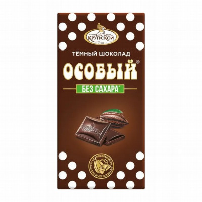 Tumšā šokolāde "Osobyj" bez cukura  85g/20 (26.12.2025) Krievija