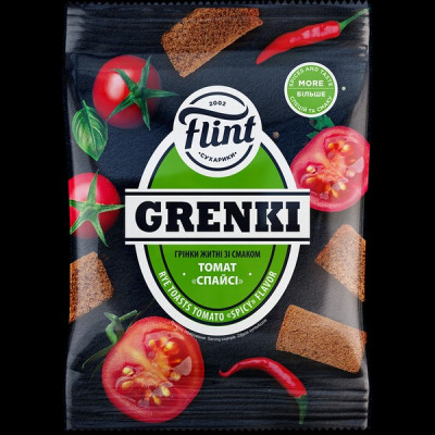 Grauzdiņi Flint Craft Grenki Tomāts spicy 80g 1/35  Ukraina