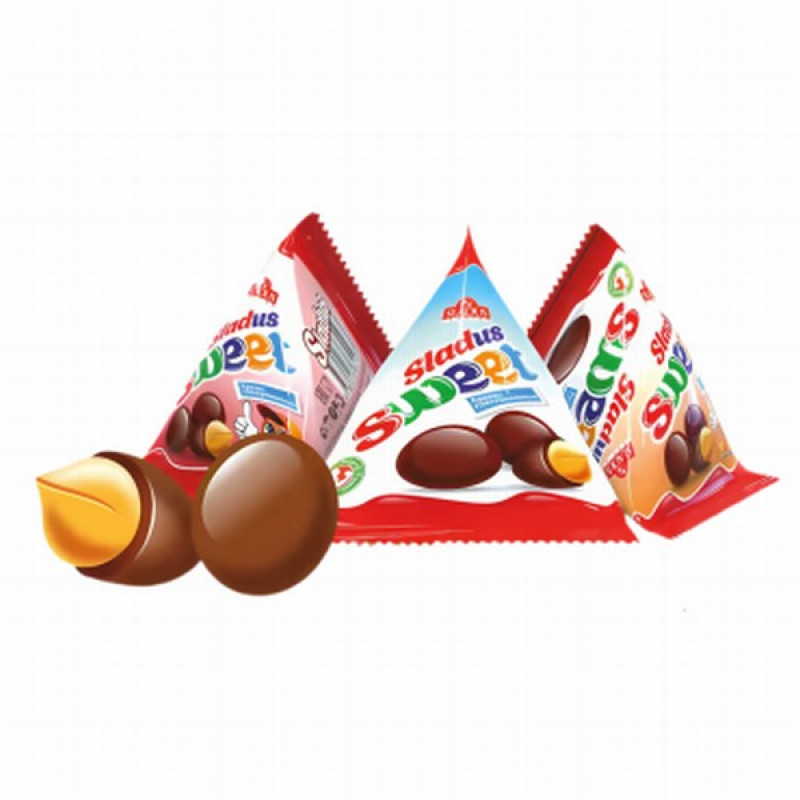 Šokolādes dražejas Sladus sweet ar riekstiem 2kg (05.05.26)Uzbekistāna