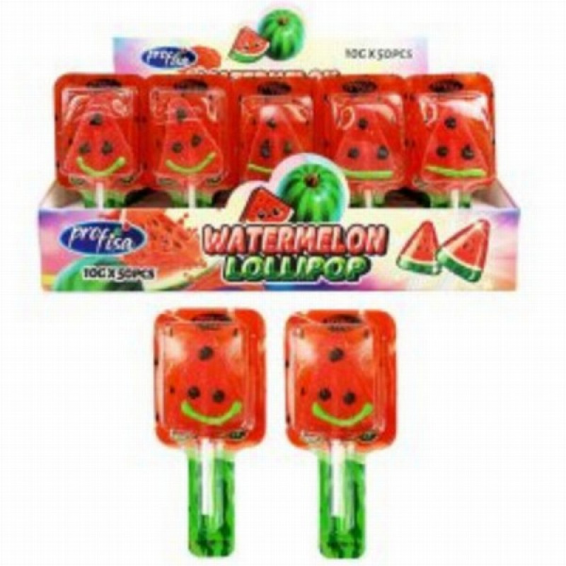 Želejkonfektes uz kociņu Watermelon jelly lollipop 10g*50gb(24.10.27)CN
