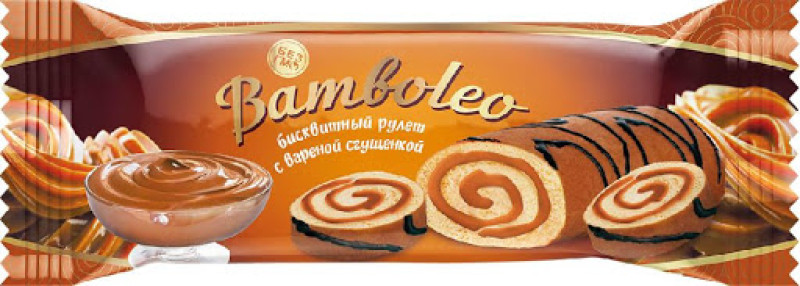 Ruletes Bamboleo ar iebiezināto piena pildījumu 145g (20.02.26)Krievija