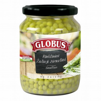 Zaļie zirnīši Globus 660g1/6(30.06.27) HU