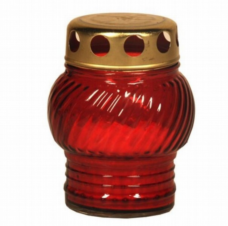 Svece kapu ar vāciņu sarkana(STIKLA) 1/20