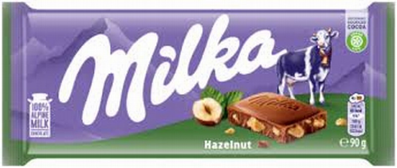 Šokolāde Milka ar drupinātiem lazdu riekstiem 90g (29.10.26) Vācija