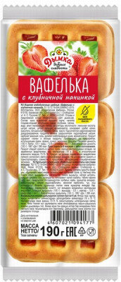 Cepumi Vafeļka ar zemenēm 190g(5.12.25) Krievija