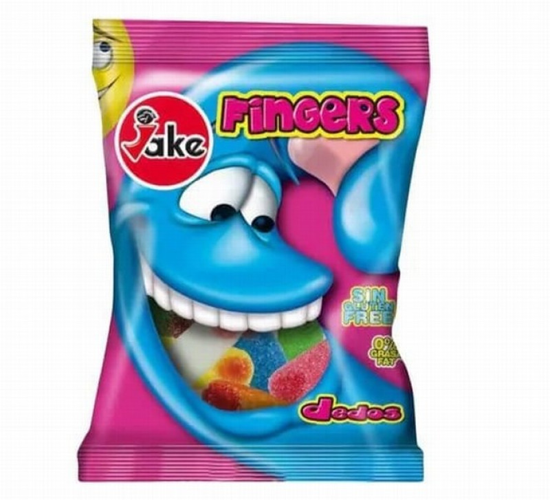Želejkonfektes Jake Jellymania Sour fingers 100g (05.27)ES