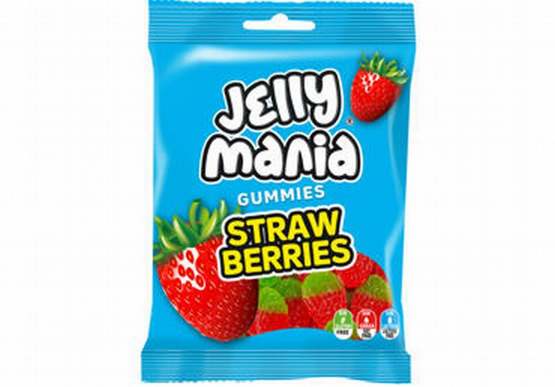 Želejkonfektes Jake Jellymania Sour wild strawberries 100g (04.27)ES