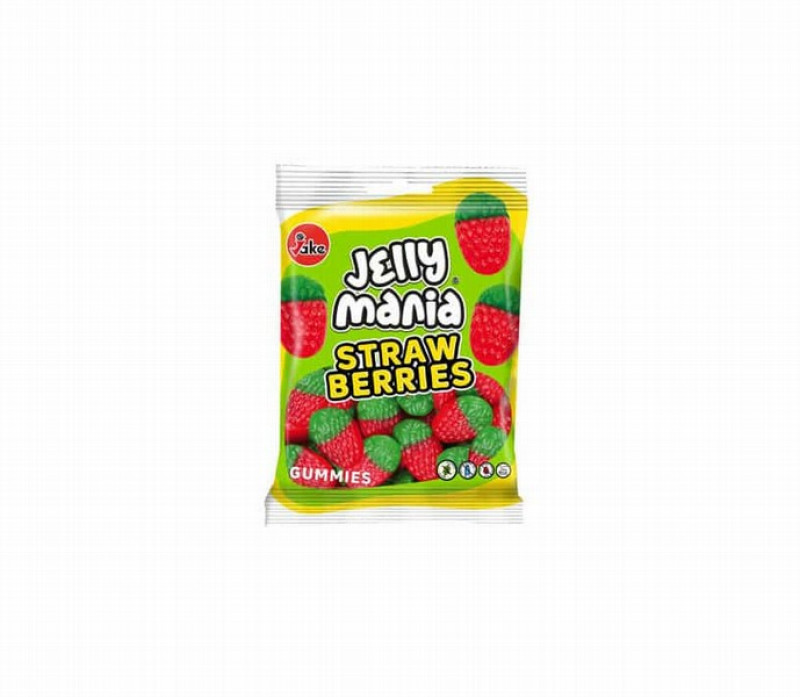 Želejkonfektes Jake Jellymania Wild Strawberries Oiled 100g(31.03.27)ES