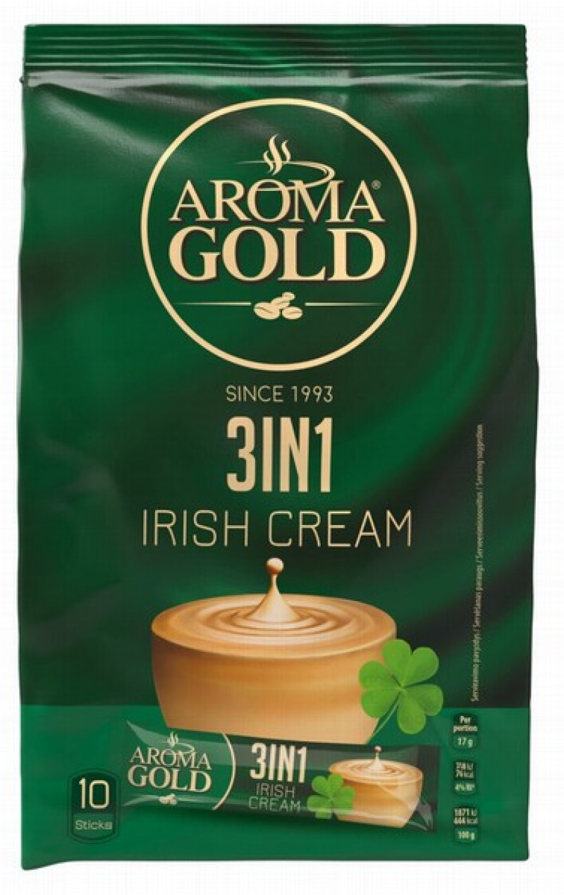 Kafijas dzēriens Aroma Gold 3 in1 Irish cream 17g*10 (16.01.27)
