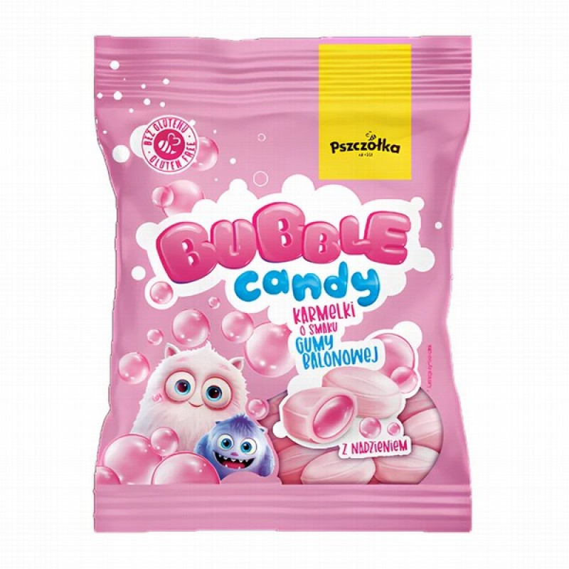 Karameles pildītas ar košļājamās gumijas garšu 100g (06.26)Polija