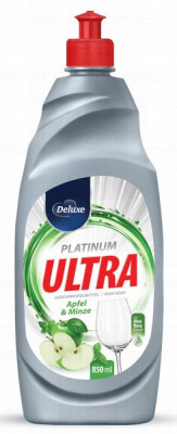 Trauku mazgāšanas līdzeklis Deluxe Ulta platinum ar ābolu un piparmētu smaržu 850ml