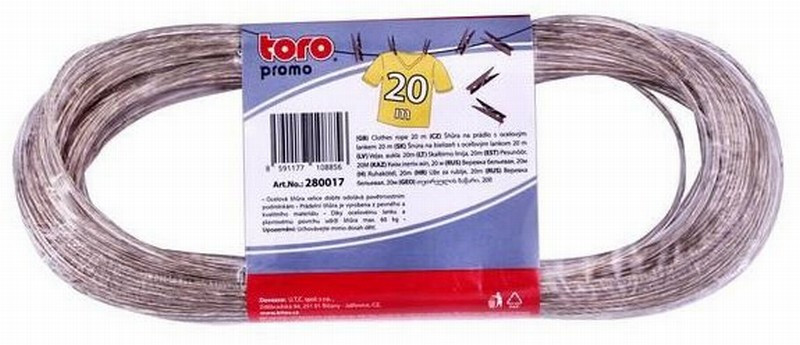 Veļas aukla 20m Toro caurspīdīga Čehija