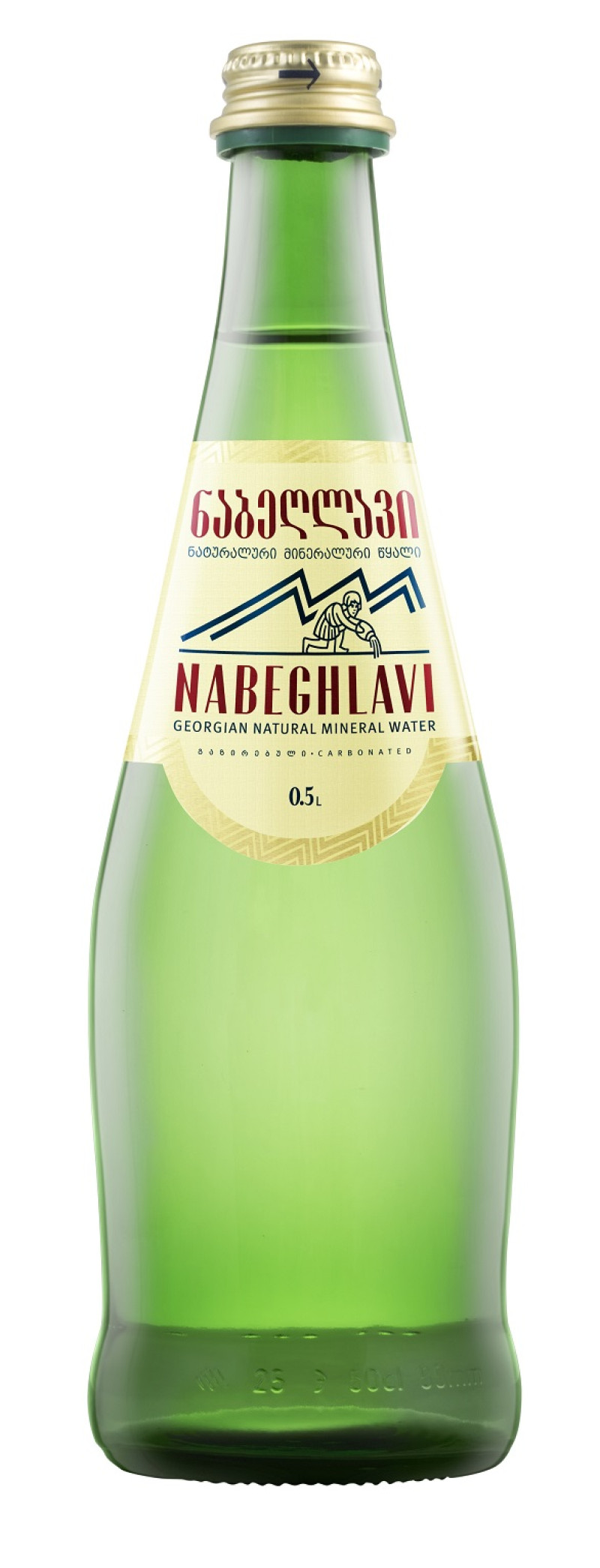 Minerālūdens NABEGHLAVI gāzēts 0.5L Depozīts 0.10€ (08.10.26) Gruzija