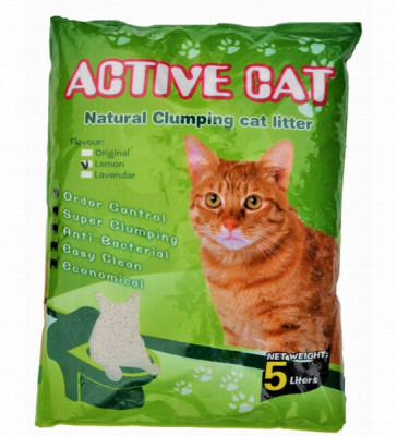 Smiltis kaķu tualetei cementējošas Active cat Lavander 5L
