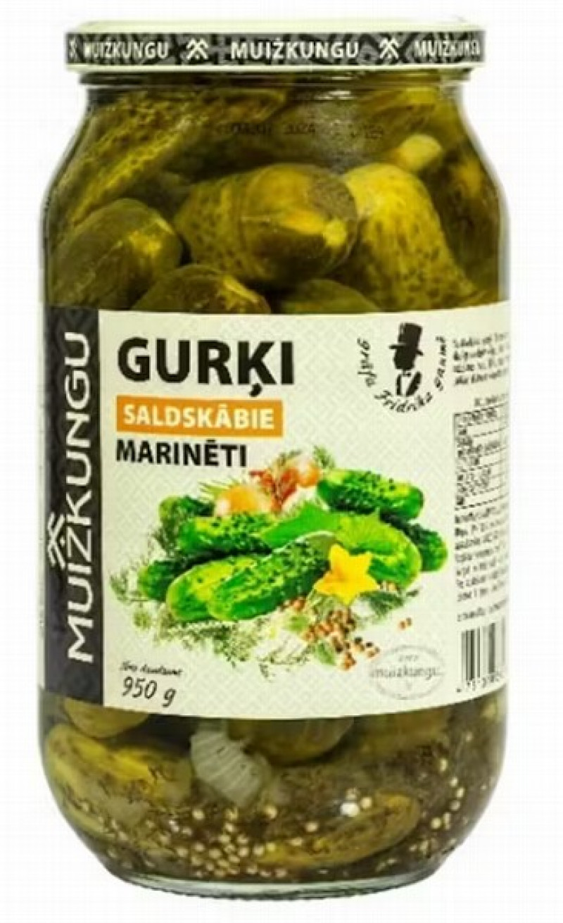 Gurķi Muižkungu saldskābie marinēti Medainie 950g (15.07.27)  1/6 Turcija