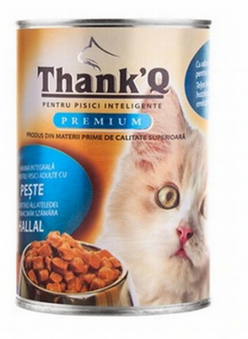 Kaķu konservu ThankQ Premium ar zivs gaļu 415g (06.08.27)