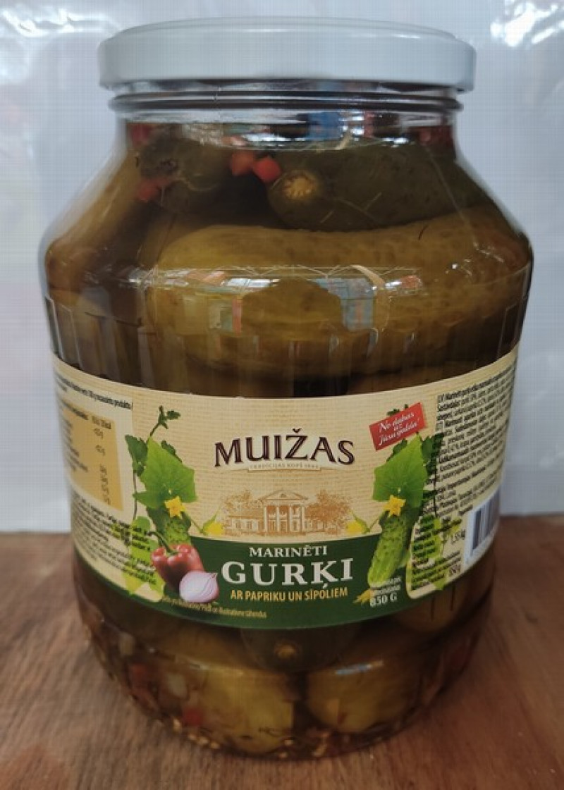 Gurķi konservēti Muižas ar papriku un sīpoliem 1.55kg  1/3(06.09.26)Polija