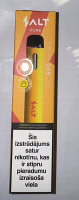 Elektroniskā cigarete vienreizlietojamā SALT pure Warm yellow 20mg/ 2ml