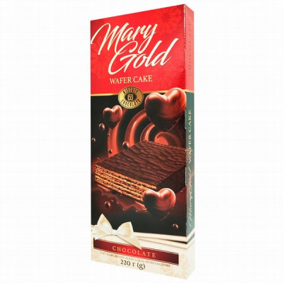 Vafeļu torte Mary Gold ar šokolādi 220g.1/5 (15.06.26)Ukraina