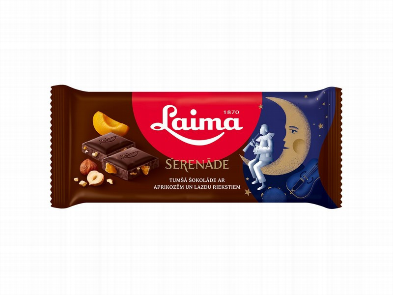 Šokolāde Laima Serenāde ar aprikozēm un lazdu riekstiem 90g 1/13 (24.07.26) Latvija