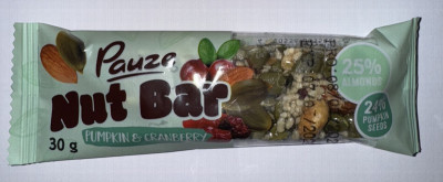 Šokolādes batoniņš Pauze dzērveņu ķirbju 30g (02.02.26) Polija 