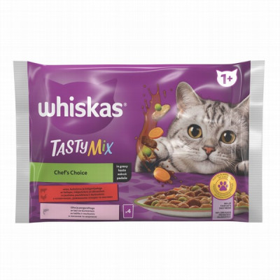 Kaķu konservi Whiskas 4*85g tasty mix (21.05.27)Lietuva