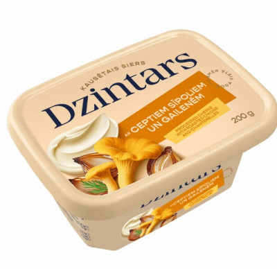 Kausētais siers Dzintars ar ceptiem sīpoliem un gailenēm 200g 1/20 (30.11.26) Latvija