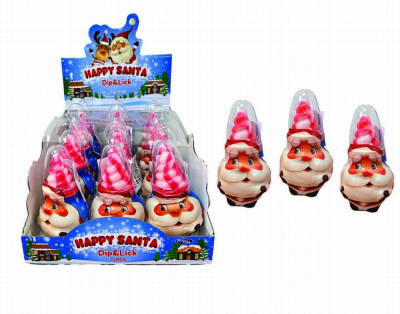 Karameles Happy Santa Dip n lick 50g*12gb (29.06.28) Ķīna Ziemassvētki