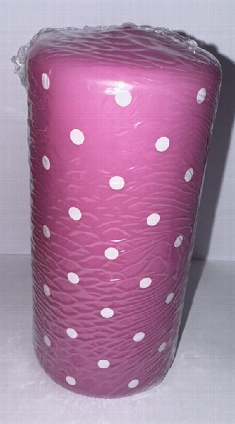 Svece Diana 7x15cm cilindra "Punkti" rozā 1*12 Latvija
