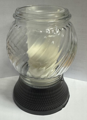 Sveces kapu stikla balta (16h) 21cm 1/8