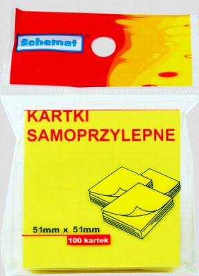 Līmlapiņas Schemat 5.1cm*5.1cm dzeltenas