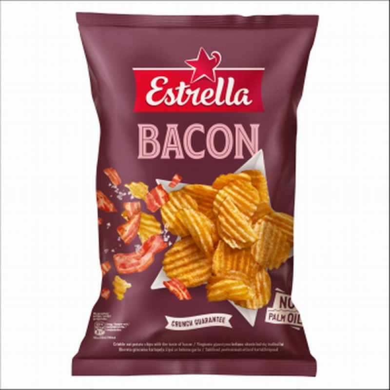 Čipsi Estrella bekona garša 130gr 1*20