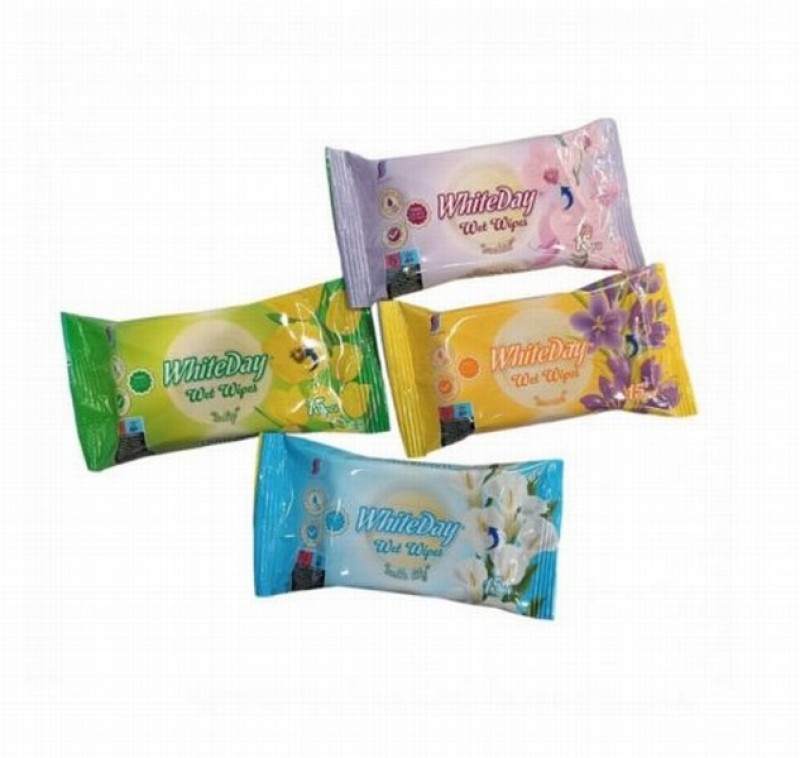 White Day Mitrās salvetes FLOWER MIX 4 veidi 15gab. 1/36 (01.12.28.)