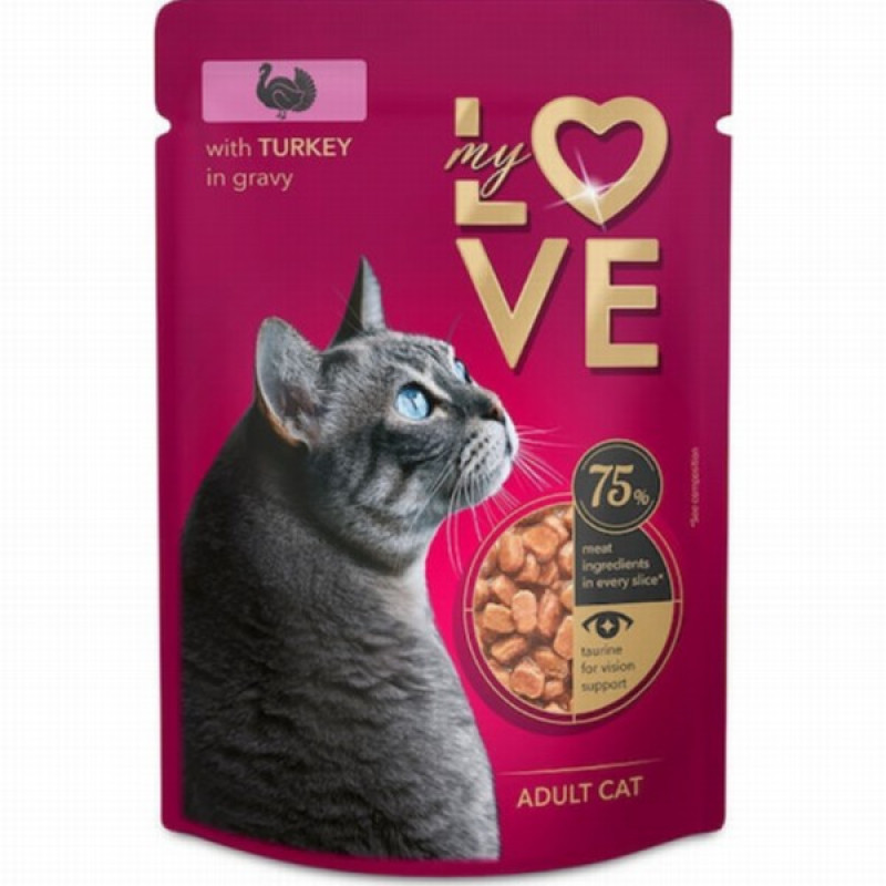 Kaķu barība My Love 85g tītars mērcē 1/24 (05.02.27) Lietuva