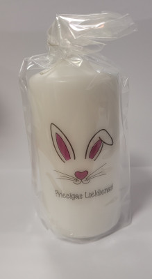 Cilindrsvece 5.8x12cm ar zaķi Latvija