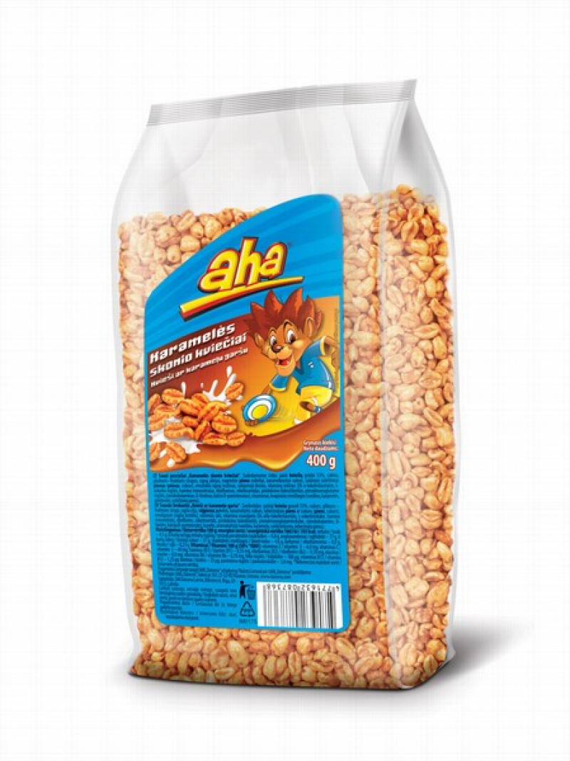 Sausās brokastis AHA kvieši ar karameli 400g (25.01.27) Lietuva