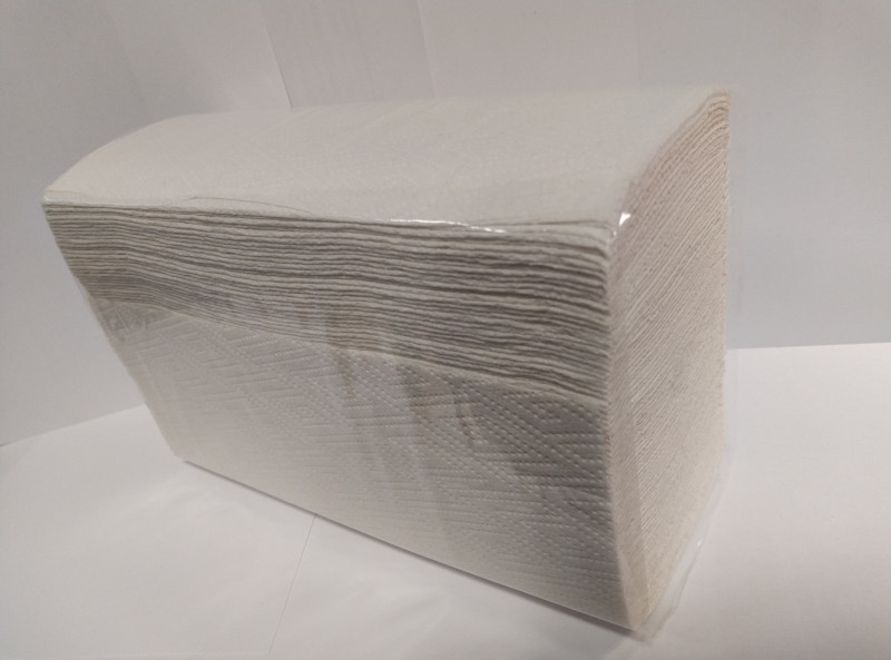 Roku salvetes SAVE Plus V Fold baltas, 2 kārtas, 21.5x18cm (paltums 9cm) 1/18