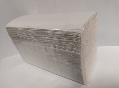 Roku salvetes SAVE Plus V Fold baltas, 2 kārtas, 21.5x18cm (paltums 9cm) 1/18