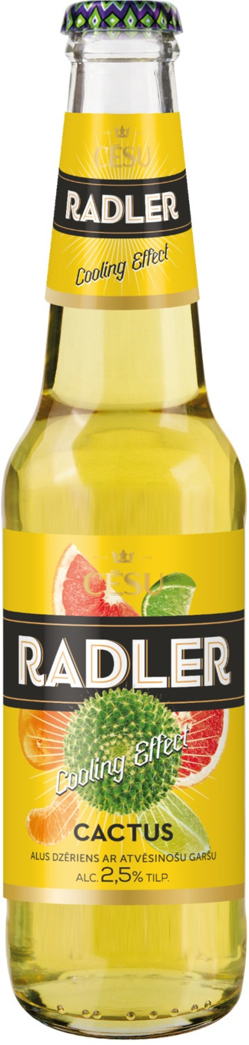 Cēsu alus Radler Cactus Cooling effect 2.5% 0.33L 1/24 DEPOZĪTS 0.10eur (31.07.26) Latvija