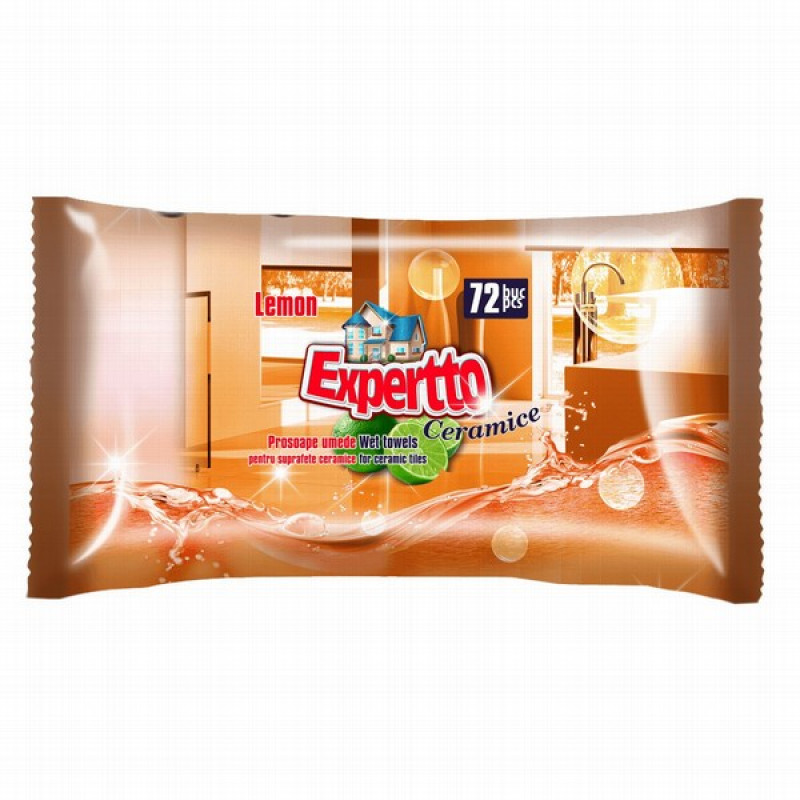 Mitrās salvetes Expertto ar citronu priekš keramikas virsmas 72gb (30.08.28) Rumānija