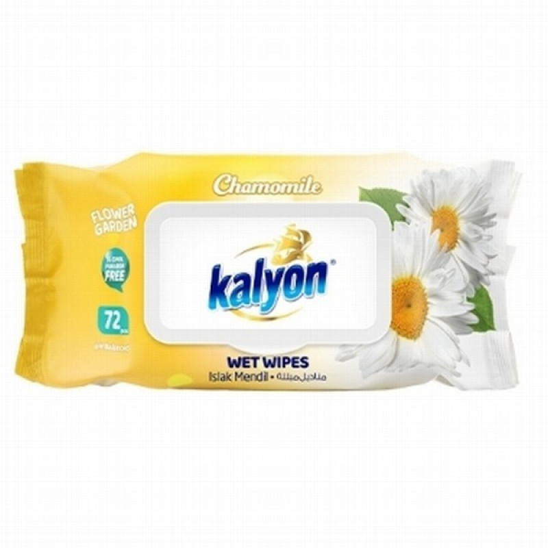 Mitrās salvetes ar kumelīšu aromātu Kalyon, 72 gab