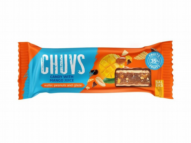 Vafeļu batoniņš CHUVS glazēts mango 30g (15.01.27) Ukraina