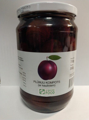Plūmju kompots ar kauliņiem 700g 1/12 (30.09.28) Eiropas Savienība