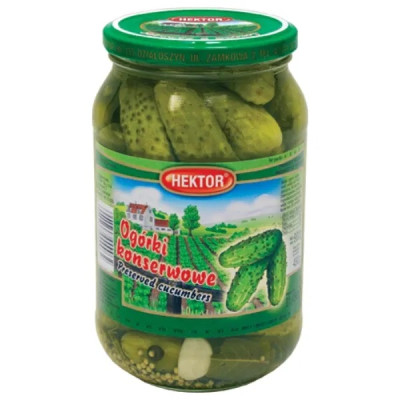 Gurķi Hektor kons.900ml 1/8 (03.28) Polija