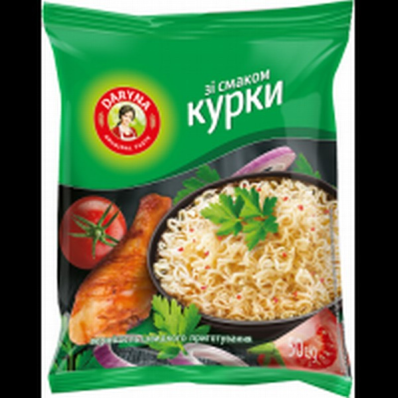 Nūdeles Daryna ātri pagatavojamās ar vistas gaļas garšu 50g 1/60 (23.04.27) Ukraina