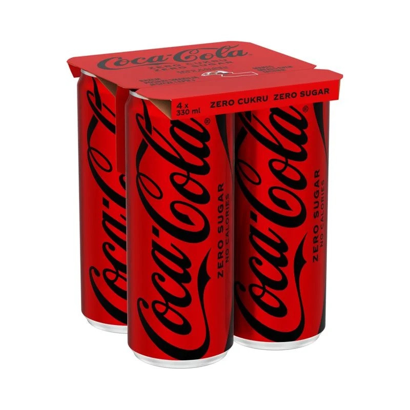 Coca Cola Zero četrpaka (cena par vienu) 4x0.33L DEPOZĪTS 0.10eur (28.05.26) Polija
